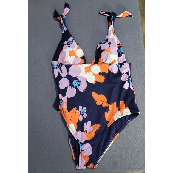 Sun Angel Other - Sea Angel Doheny Bloom Navy 1 Piece Tie On Swimsuit Bathing Suit SZ XL